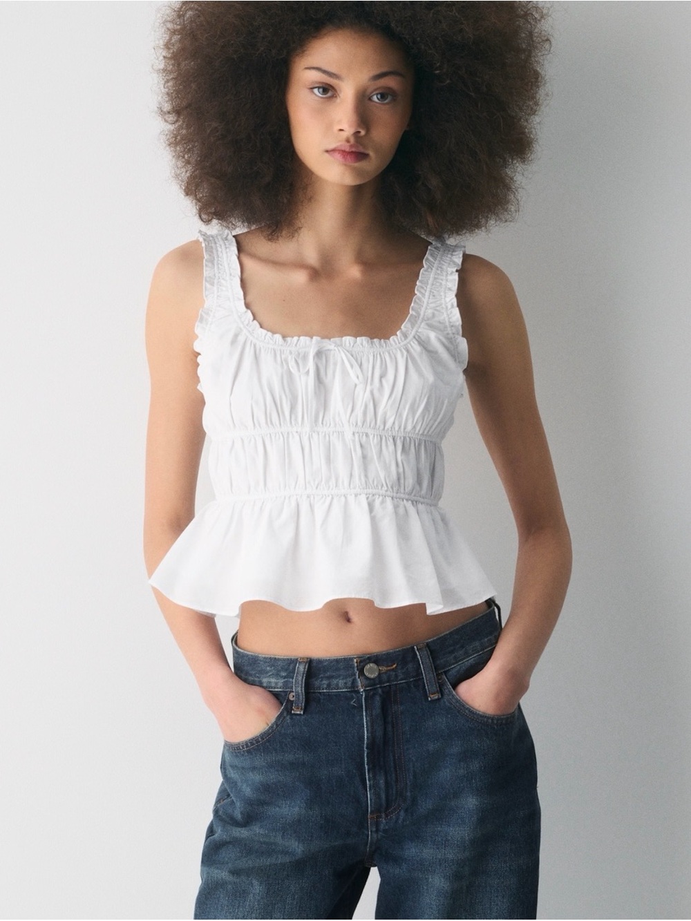 BNWT Aritzia Helena Poplin top - white - size L